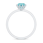 Solitaire Sky Blue Topaz Ring in Lotus Basket Setting Sky Blue Topaz - ( AAA ) - Quality - Rosec Jewels