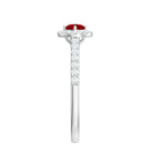 Lab-Created Ruby and Diamond Engagement Ring Lab Created Ruby - ( AAAA ) - Quality - Rosec Jewels