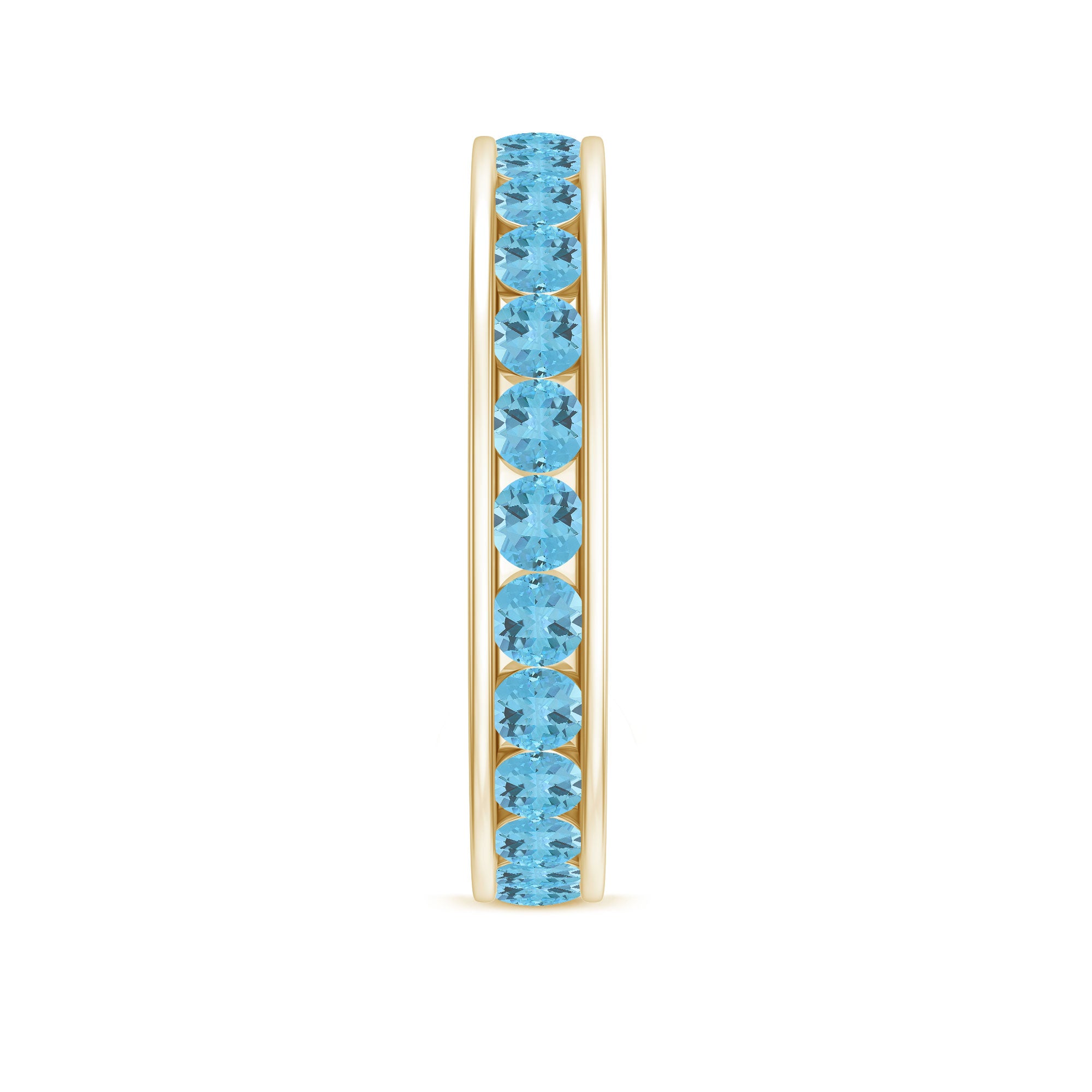 3.75 CT Swiss Blue Topaz Full Eternity Ring in Channel Setting Swiss Blue Topaz - ( AAA ) - Quality - Rosec Jewels