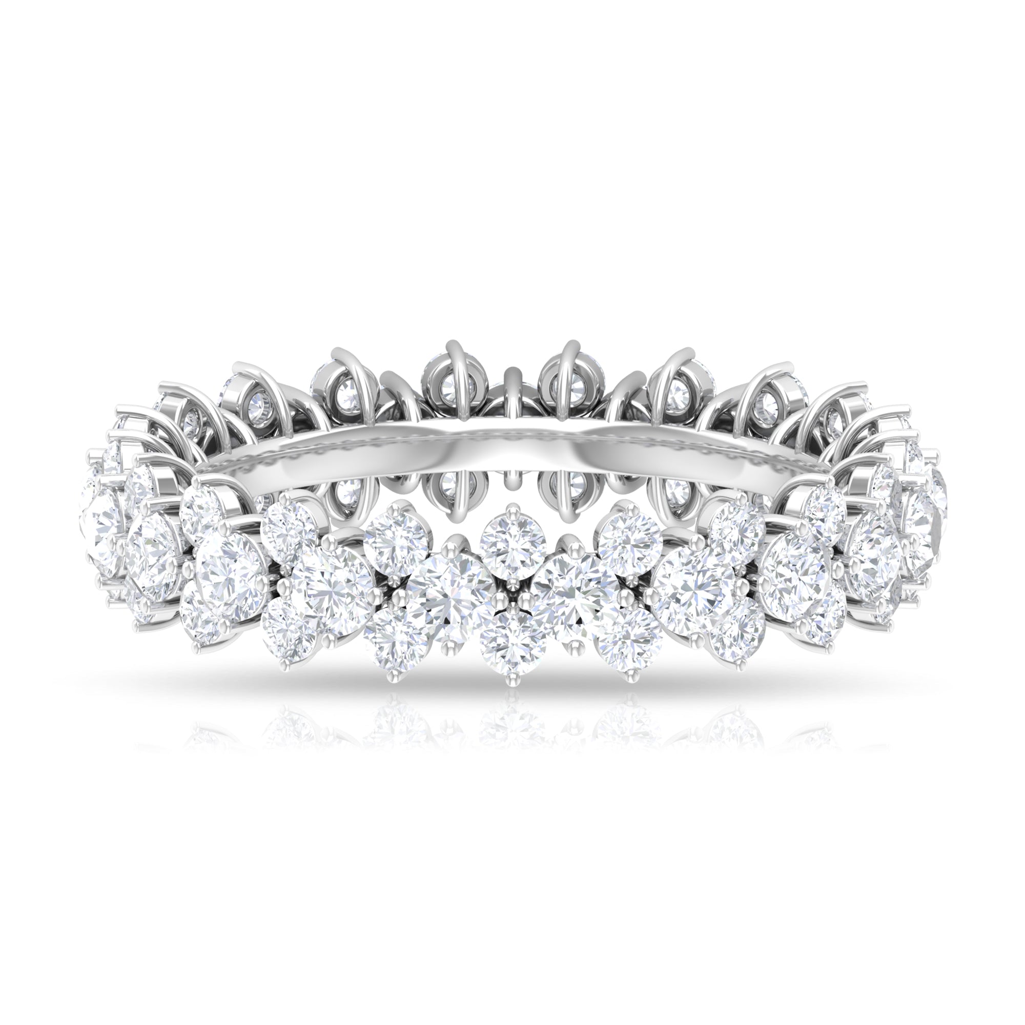 4.5 CT Prong Set Moissanite Full Eternity Band Ring in Gold Moissanite - ( D-VS1 ) - Color and Clarity - Rosec Jewels