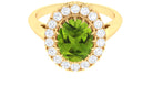 3.50 CT Vintage Claw Set Peridot Engagement Ring with Moissanite Halo Peridot - ( AAA ) - Quality - Rosec Jewels