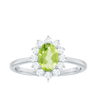 1 CT Princess Diana Inspired Peridot and Diamond Engagement Ring Peridot - ( AAA ) - Quality - Rosec Jewels