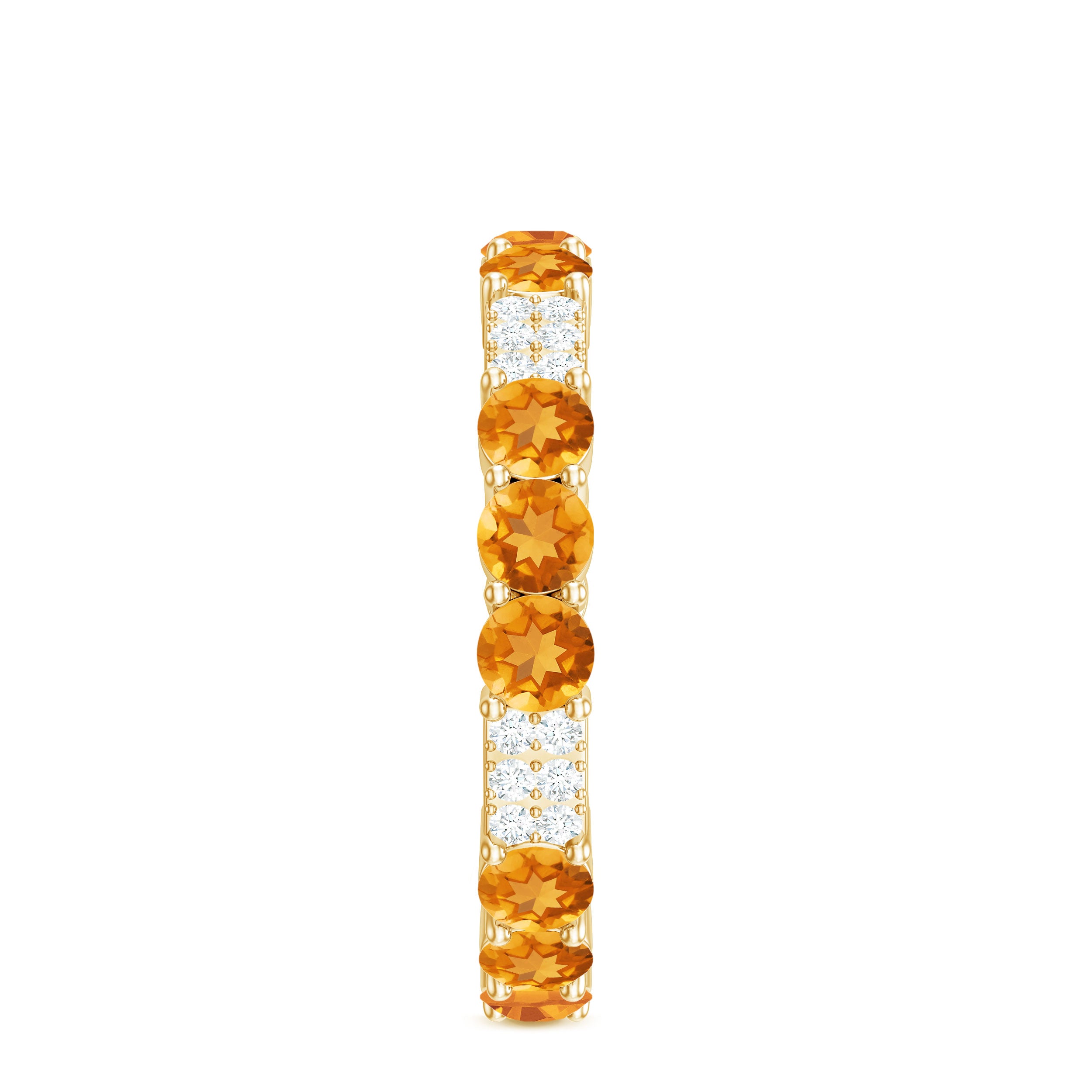 Citrine and Diamond Designer Full Eternity Ring Citrine - ( AAA ) - Quality - Rosec Jewels