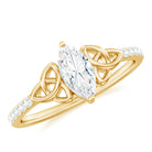 1 CT Marquise Moissanite Solitaire Celtic Knot Ring Moissanite - ( D-VS1 ) - Color and Clarity - Rosec Jewels