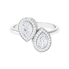 1.25 CT Pear Cut Moissanite Two Stone Engagement Ring Moissanite - ( D-VS1 ) - Color and Clarity - Rosec Jewels