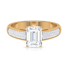 2.25 CT Octagon Cut Moissanite Solitaire Engagement Ring in Gold Moissanite - ( D-VS1 ) - Color and Clarity - Rosec Jewels