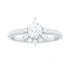 1.50 CT Half Halo Moissanite Teardrop Engagement Ring in Gold Moissanite - ( D-VS1 ) - Color and Clarity - Rosec Jewels