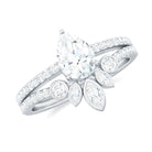 Pear Cut Certified Moissanite Solitaire Bridal Ring Set Moissanite - ( D-VS1 ) - Color and Clarity - Rosec Jewels