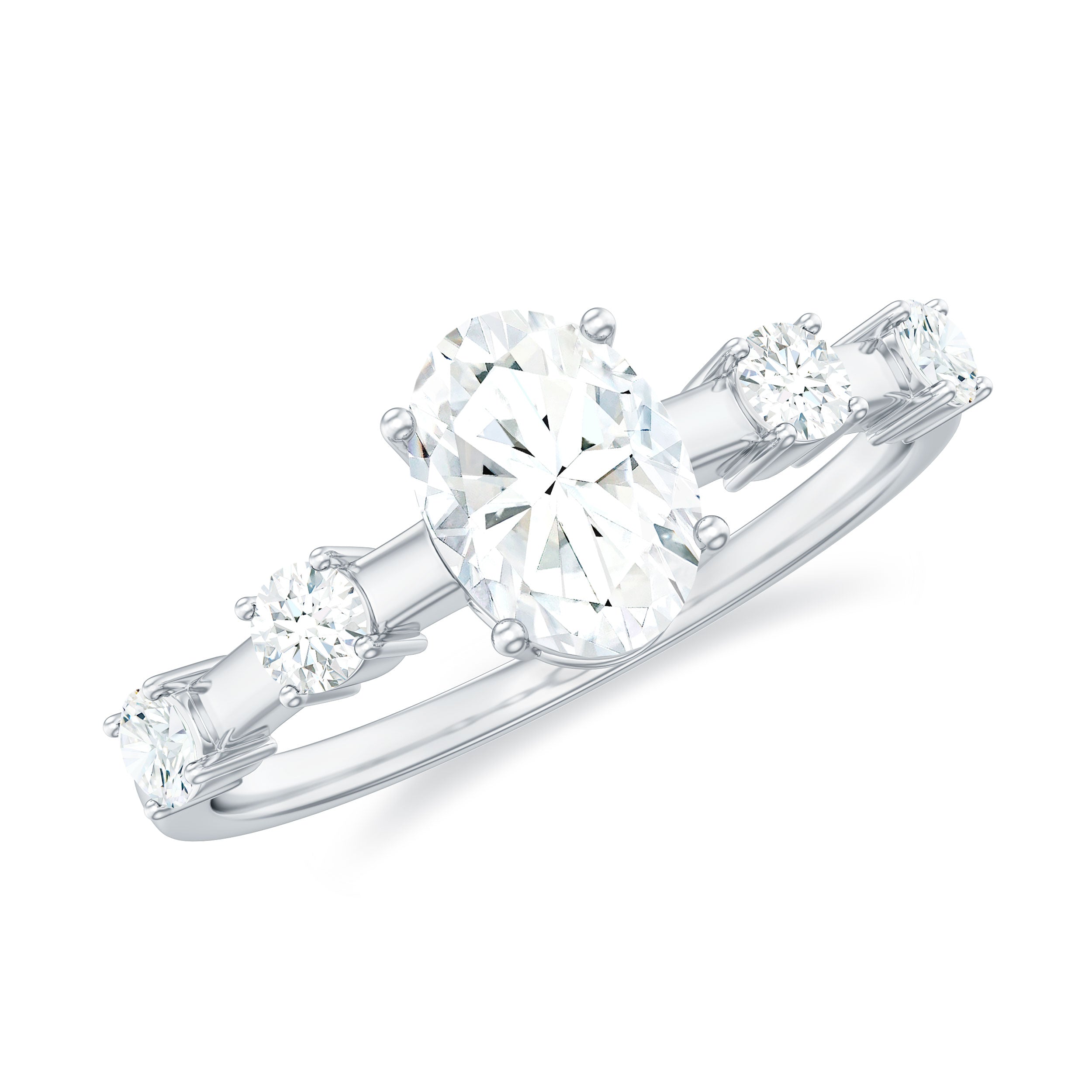 1.25 CT Oval Moissanite Solitaire Engagement Ring in Gold Moissanite - ( D-VS1 ) - Color and Clarity - Rosec Jewels