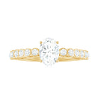 1.75 CT Prong Set Oval Cubic Zirconia Solitaire Engagement Ring Zircon - ( AAAA ) - Quality - Rosec Jewels