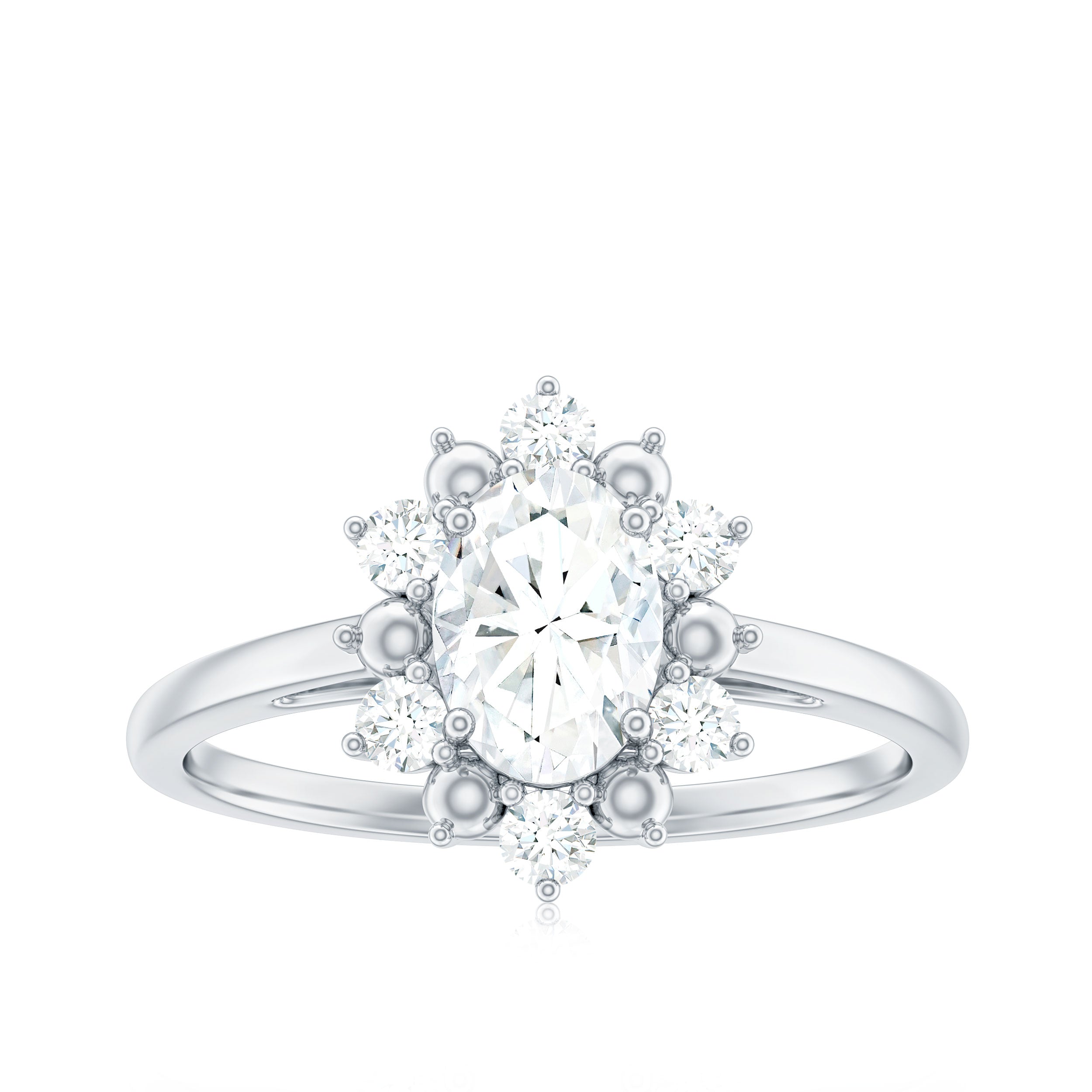 1.25 CT Solitaire Moissanite Flower Gold Engagement Ring Moissanite - ( D-VS1 ) - Color and Clarity - Rosec Jewels