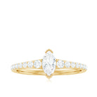 1 CT Marquise Cut Zircon Minimal Engagement Ring in Gold Zircon - ( AAAA ) - Quality - Rosec Jewels