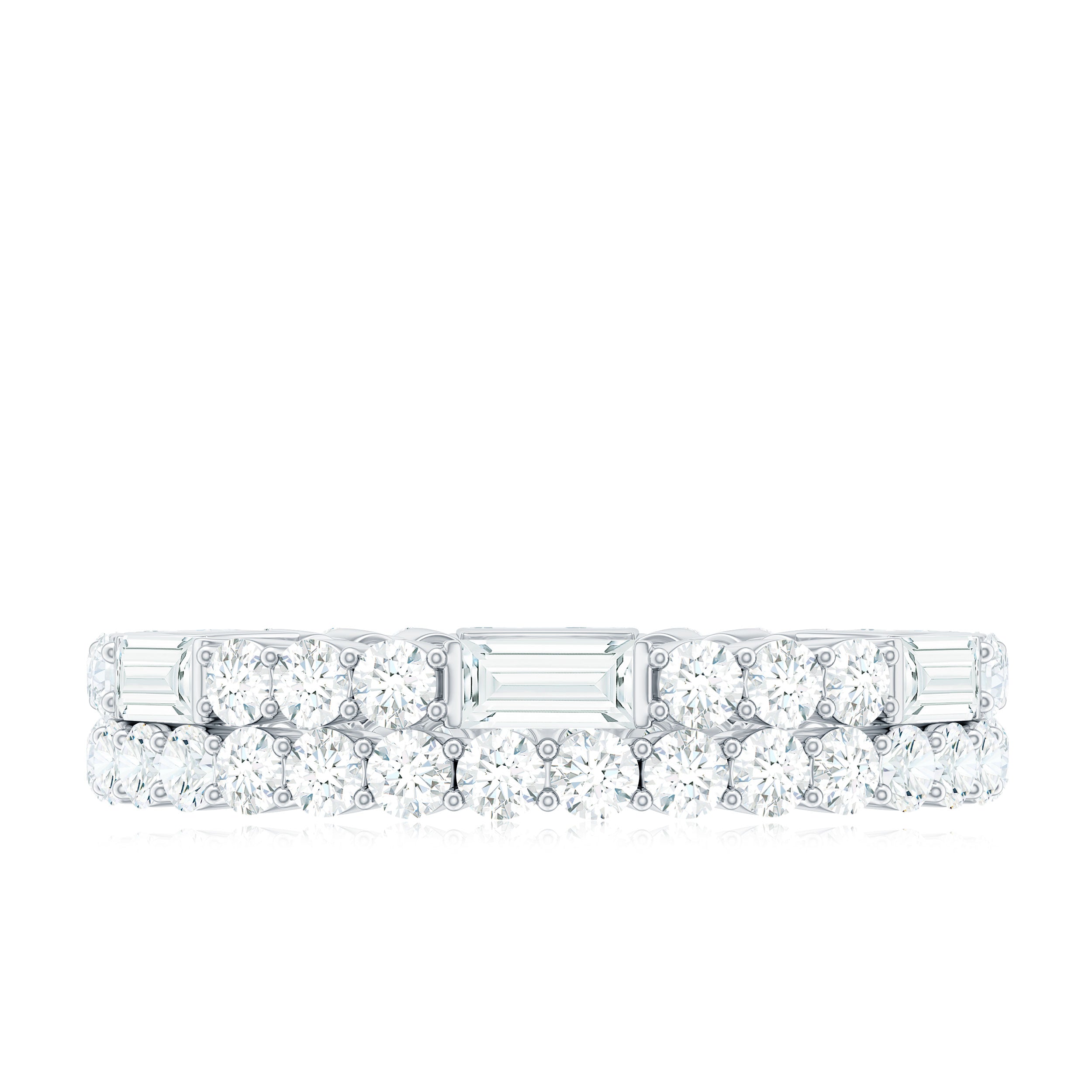 3 CT Cubic Zirconia Two Row Eternity Ring in Gold Zircon - ( AAAA ) - Quality - Rosec Jewels