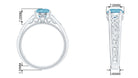 1.50 CT Swiss Blue Topaz Celtic Solitaire Band with Diamond Swiss Blue Topaz - ( AAA ) - Quality - Rosec Jewels