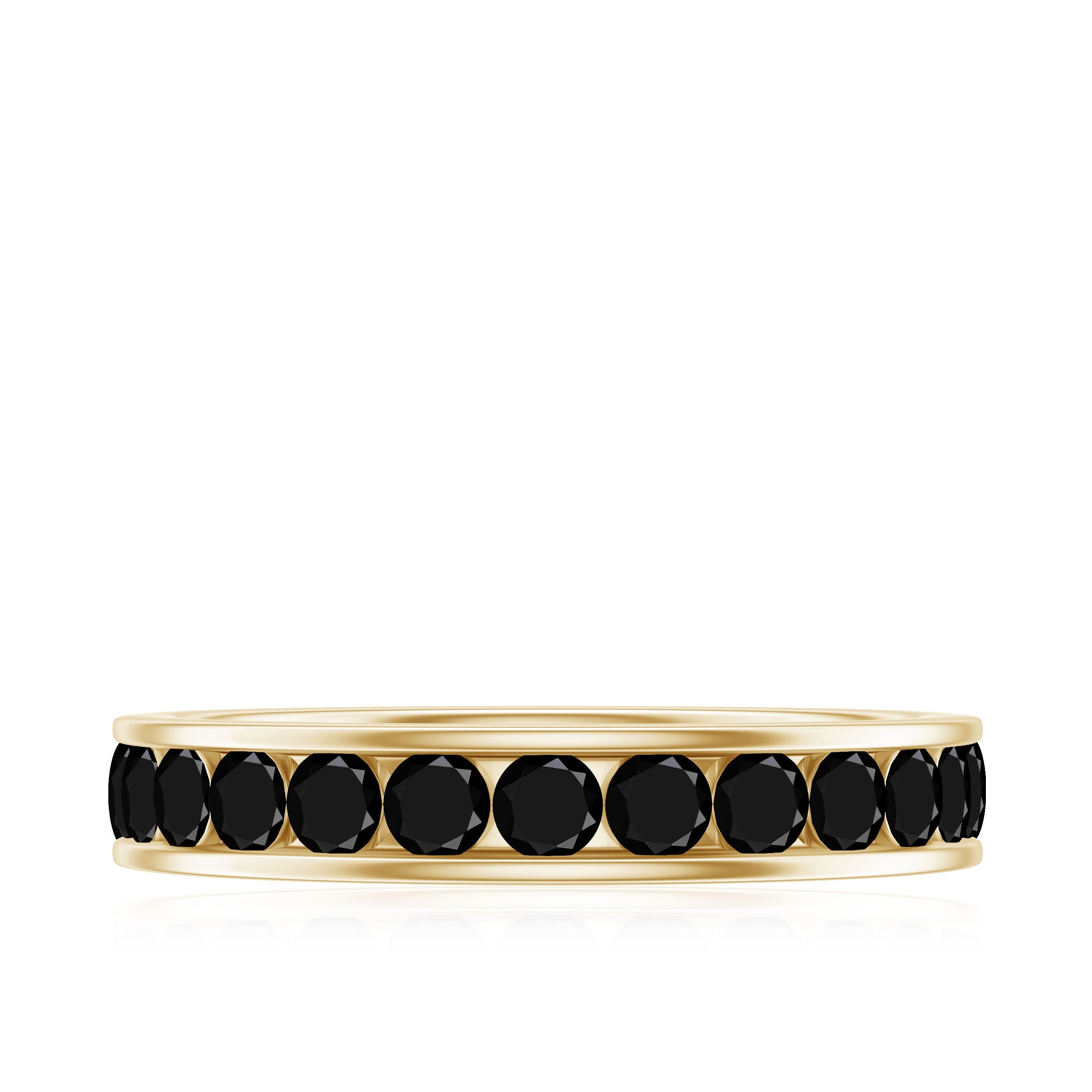 Trellis Set Black Spinel Full Eternity Band Black Spinel - ( AAA ) - Quality - Rosec Jewels