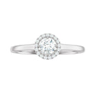 Dainty Solitaire Diamond Floating Halo Ring Diamond - ( HI-SI ) - Color and Clarity - Rosec Jewels