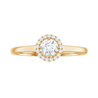 Dainty Solitaire Diamond Floating Halo Ring Diamond - ( HI-SI ) - Color and Clarity - Rosec Jewels