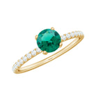 2.25 CT Created Emerald and Diamond Promise Ring Lab Created Emerald - ( AAAA ) - Quality - Rosec Jewels