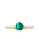 2.25 CT Created Emerald and Diamond Promise Ring Lab Created Emerald - ( AAAA ) - Quality - Rosec Jewels