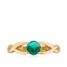 Certified Lab Created Emerald Solitaire Ring with Surprise Diamond Lab Created Emerald - ( AAAA ) - Quality - Rosec Jewels