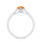 Genuine Citrine Solitaire Promise Ring in Floral Setting Citrine - ( AAA ) - Quality - Rosec Jewels