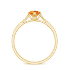 Genuine Citrine Solitaire Promise Ring in Floral Setting Citrine - ( AAA ) - Quality - Rosec Jewels