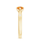 Genuine Citrine Solitaire Promise Ring in Floral Setting Citrine - ( AAA ) - Quality - Rosec Jewels