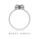 0.75 CT London Blue Topaz and Diamond Floral Ring London Blue Topaz - ( AAA ) - Quality - Rosec Jewels