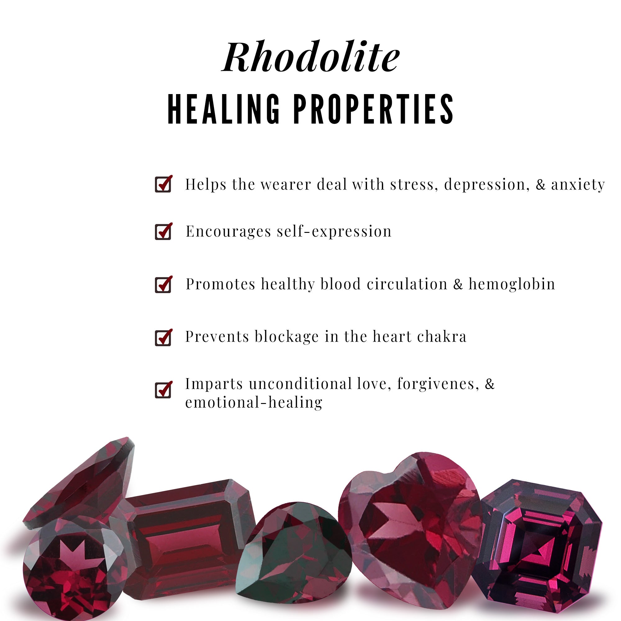 1.50 CT Real Rhodolite and Diamond Ring Set in Prong Setting Rhodolite - ( AAA ) - Quality - Rosec Jewels